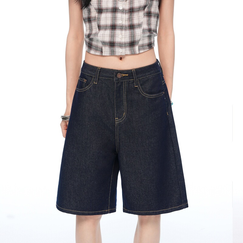 Denim Cotton Tencel Jeans for Women, Summer 2026 New Style, This Year's Popular Hot-Selling Five-Point Pants, Wide-Leg Loose Pants Denim Cotton Tencel Jeans for Women, Summer 2026 New Style, This Year's Popular Hot-Selling Five-Point Pants, Wide-Leg Loose Pants