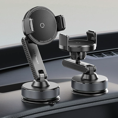 2026 New Model Extended Support Arm Clamp-Type Car Phone Holder Vacuum Suction Cup Navigation Car Phone Mount (Car phone holder) - k900-black-360-rotationstable-anti-shakevacuum-adsorption