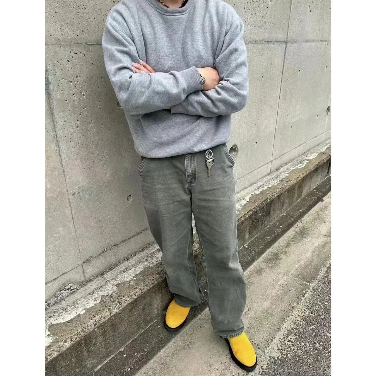 日本製ヘビーウォッシュカハb11アメリカンレトロキャンバスマルチポケットロギングパンツオーバーオールパンツ男性と女性用