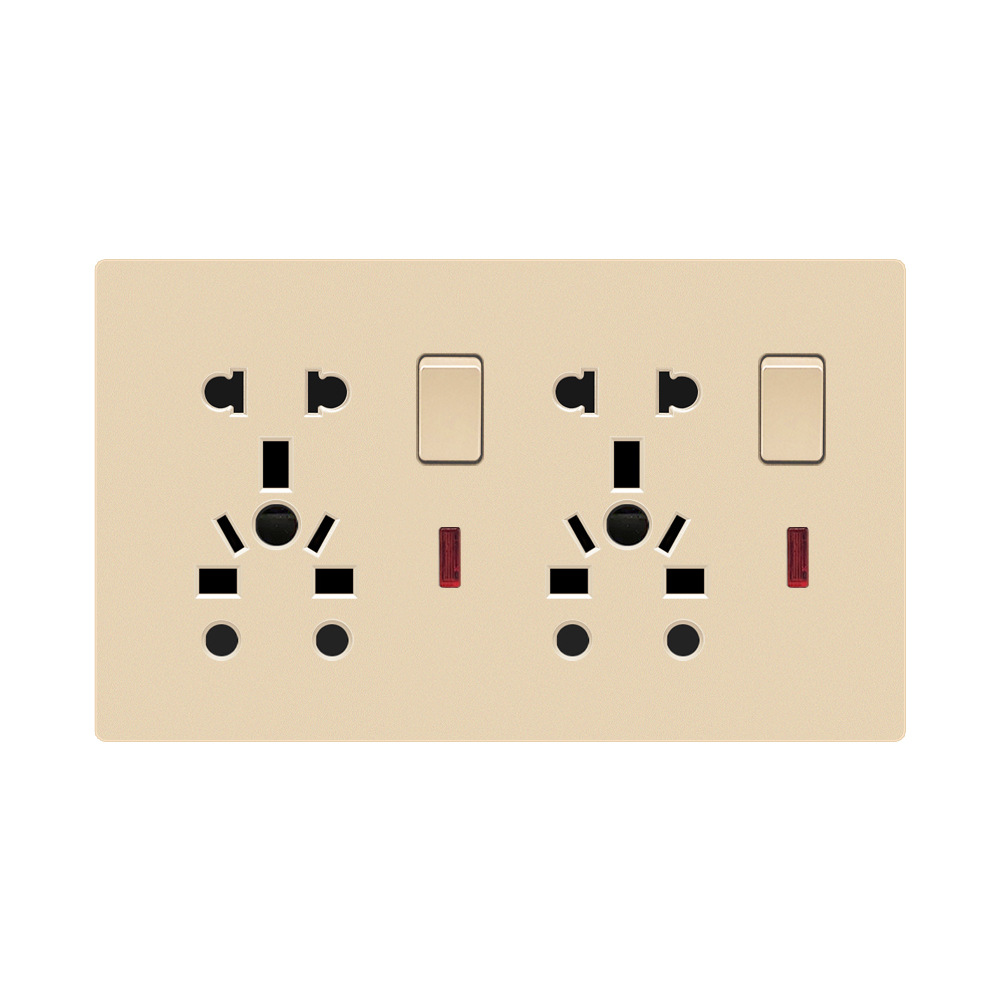 外贸厂家直销印度巴基不丹南亚标准146型MPP六孔调速网络开关插座