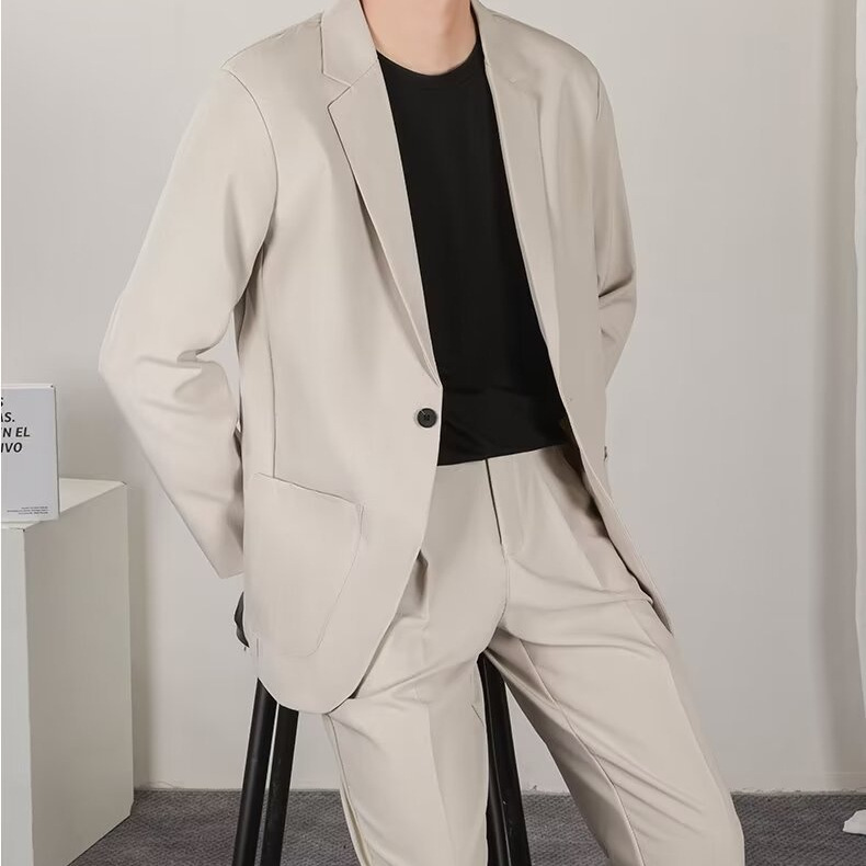High-end Suit suit Boys Light Mature Korean Style Casual Slim-fit Coat Spring and Autumn Fashionable Single Top for Working Youth
