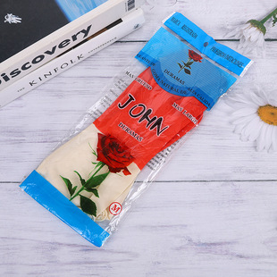 Red Rose Two-Color Waterproof Latex Housekeeping Cleaning Waterproof Anti-Slip Dishwashing Laundry Durable Household Rubber Gloves