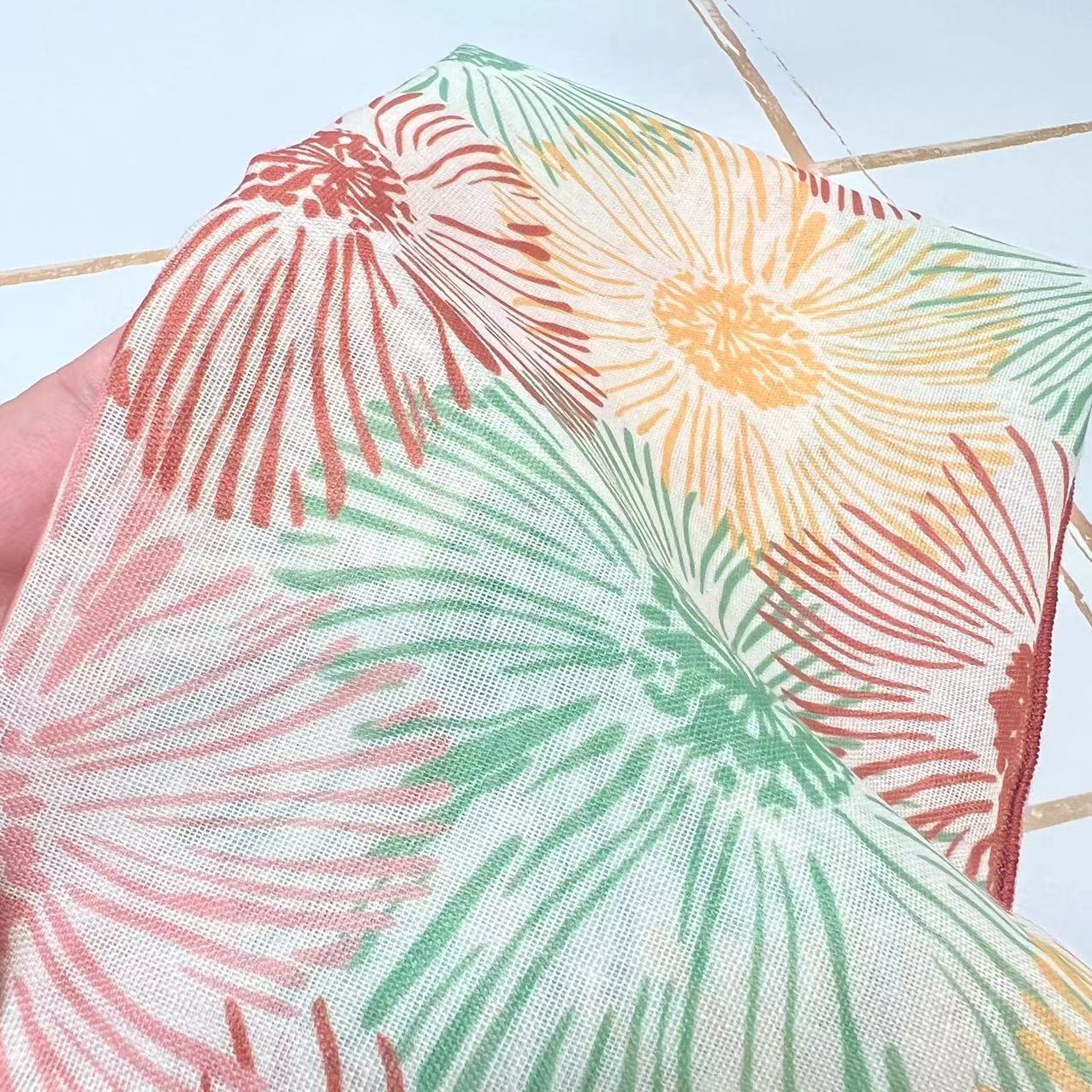 60g Weight Kerchief Classification Daily Occasion cotton and linen Material Flower Pattern Summer Season Women's Gender IG Style Style Women's IG Style Flower Cotton And Linen Kerchief 15