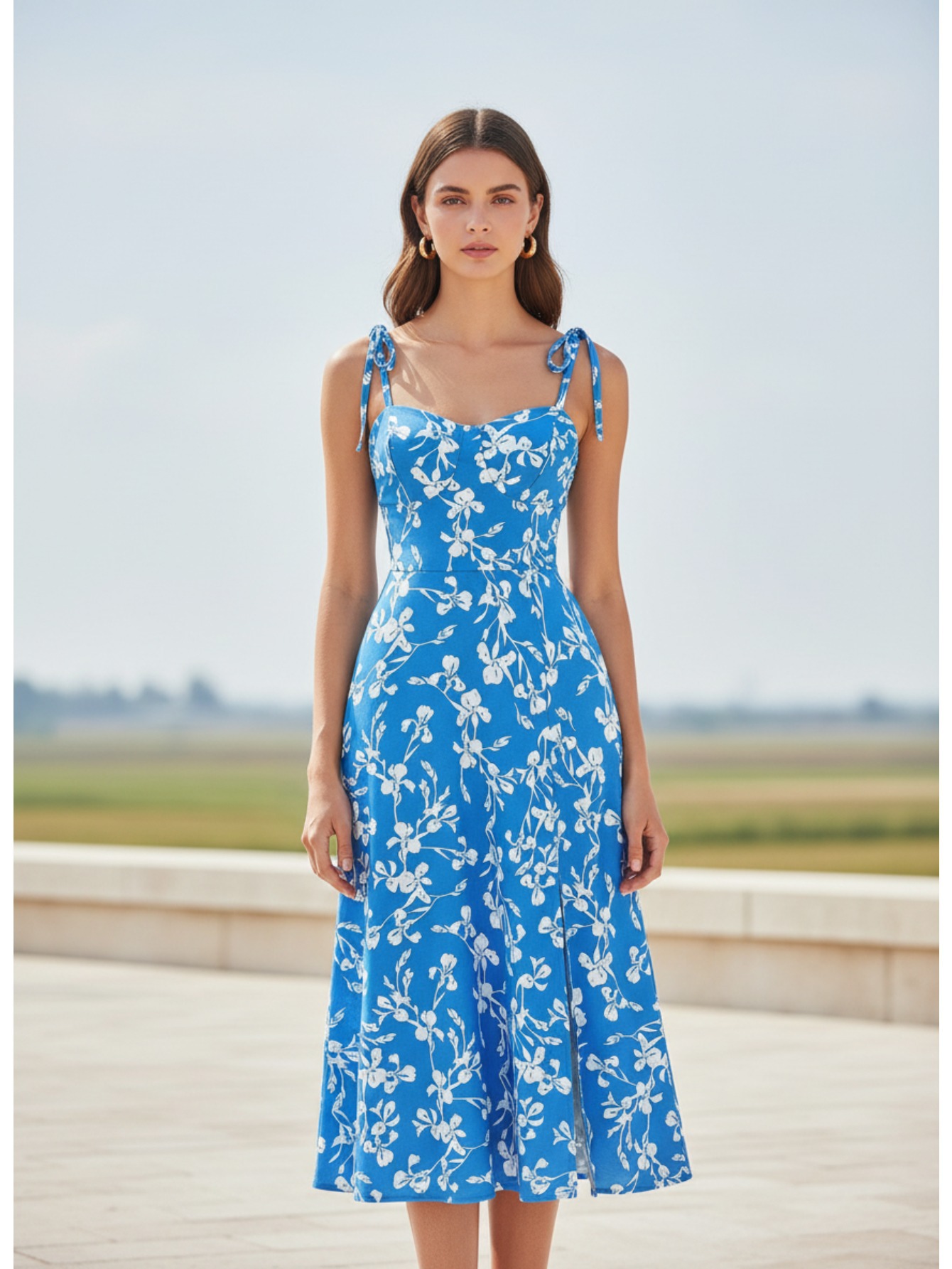 European and American women's clothing, slimming floral strap dress, direct shipping for cross-border e-commerce platforms like Amazon, Temu, AliExpress, and TK