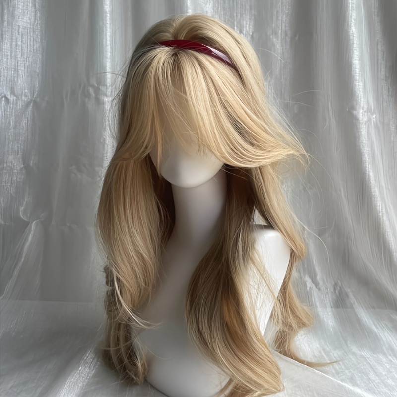 Lång vågig peruk med lockar och naturlig volym_voghion.com