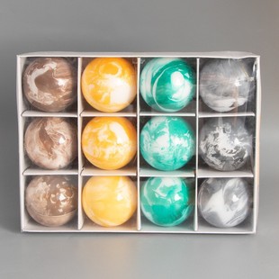 New 6Cm12Pcs Boxed Flow Color Christmas Balls Christmas Supplies Gift Decoration Ball Pendant Display Ball
