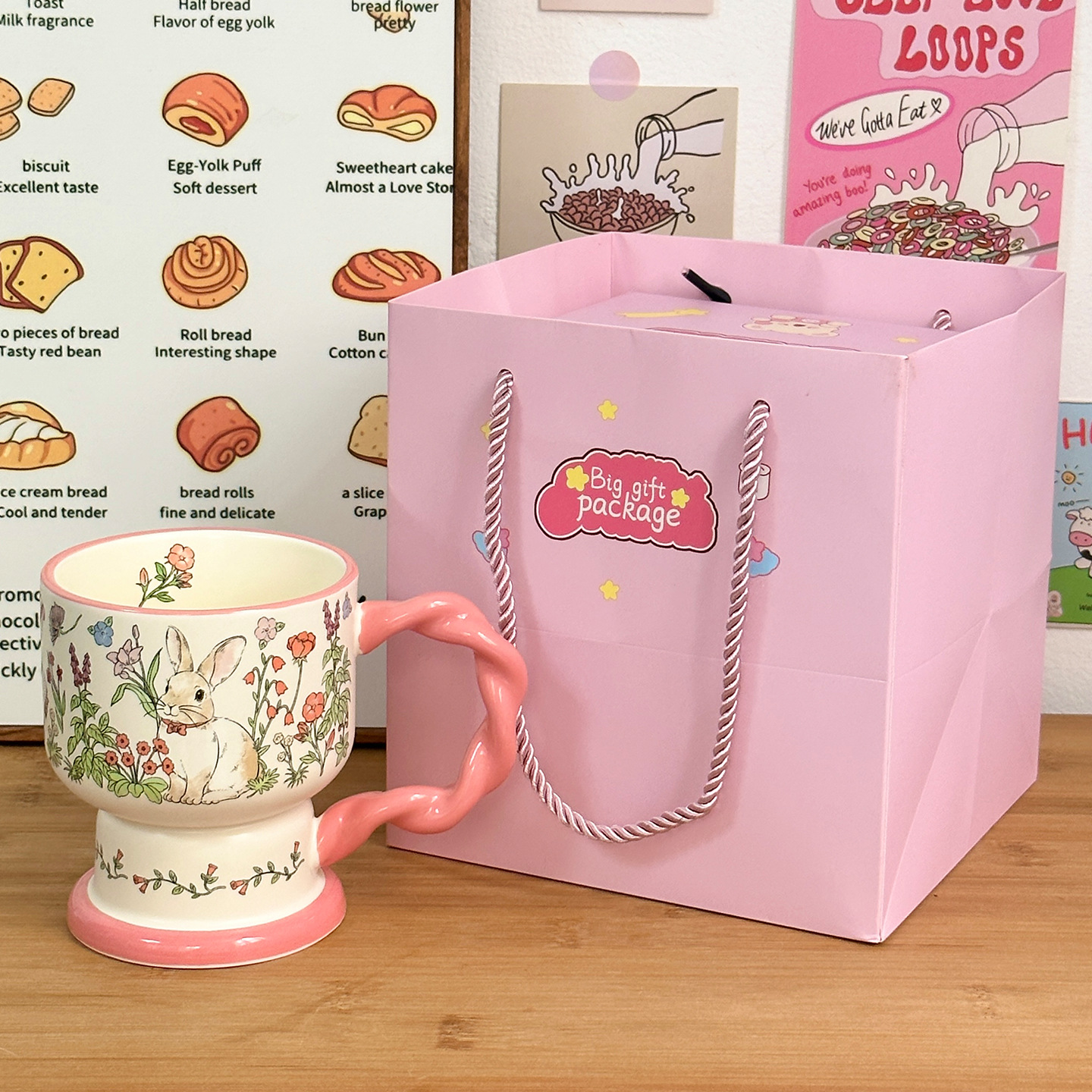 Tazas de cerámica con cucharas lindas copas de regalo de cumpleaños tazas de agua para niñas tazas de café de pareja de alto valor