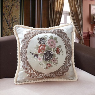 European Jacquard Pillow Cushion, High-End Embroider, Luxury Pillow Backrest, Square Living Room Bedroom Pillow, Optional Core Included