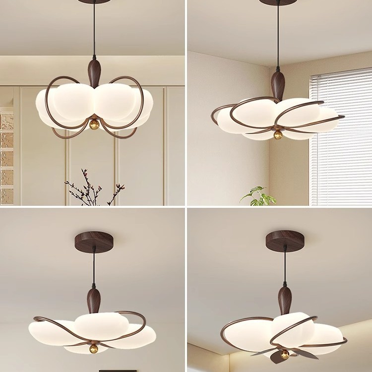 Lámpara de techo de dormitorio principal de estilo antiguo de alta gama, lámpara de araña de restaurante de calabaza de crema Bauhaus retro, lámpara de habitación para niños