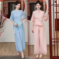 2024 New Beauty Therapist Workwear, Health Salon Beauty Salon Ear Cleaning Specialist Clothing Chiffon Cardigan Massage Set for Women