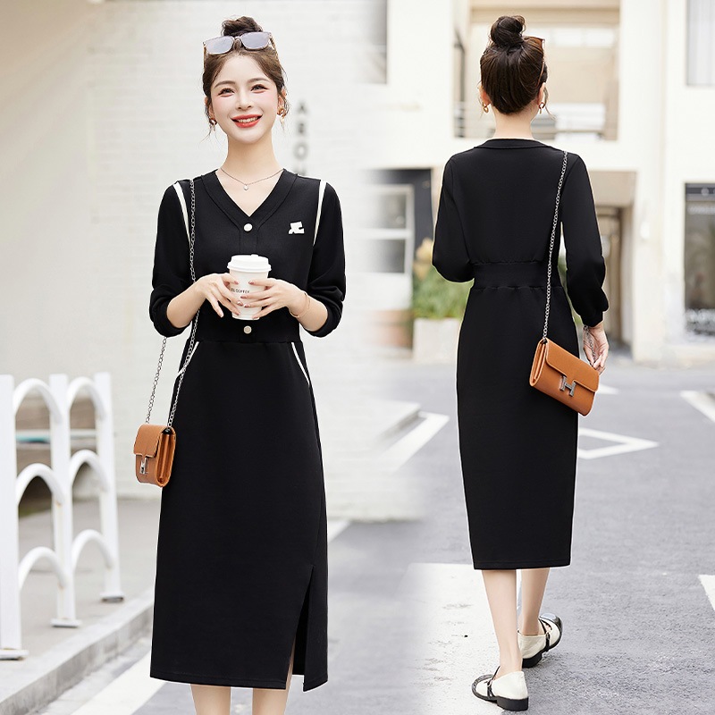 C5958 1440K VÁY ĐẦM LIỀN THÂN NỮ HANTDC DÀI TAY MÙA XUÂN THU ĐÔNG THỜI TRANG NỮ G04 SẢN PHẨM MỚI