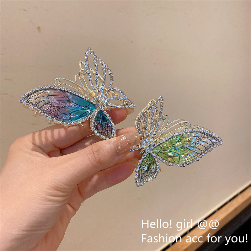 Fashion Butterfly Alloy Inlay Rhinestones Hair Claws 1 Piece display picture 3