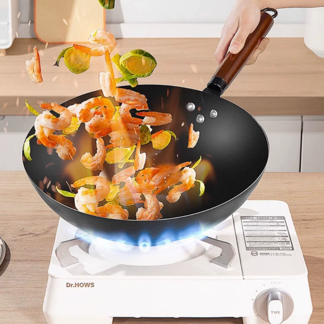 Iron Pot Официальный флагманский вок ручной работы Старомодный вок Чжанцю Бытовая антипригарная сковорода без покрытия для газовой плиты