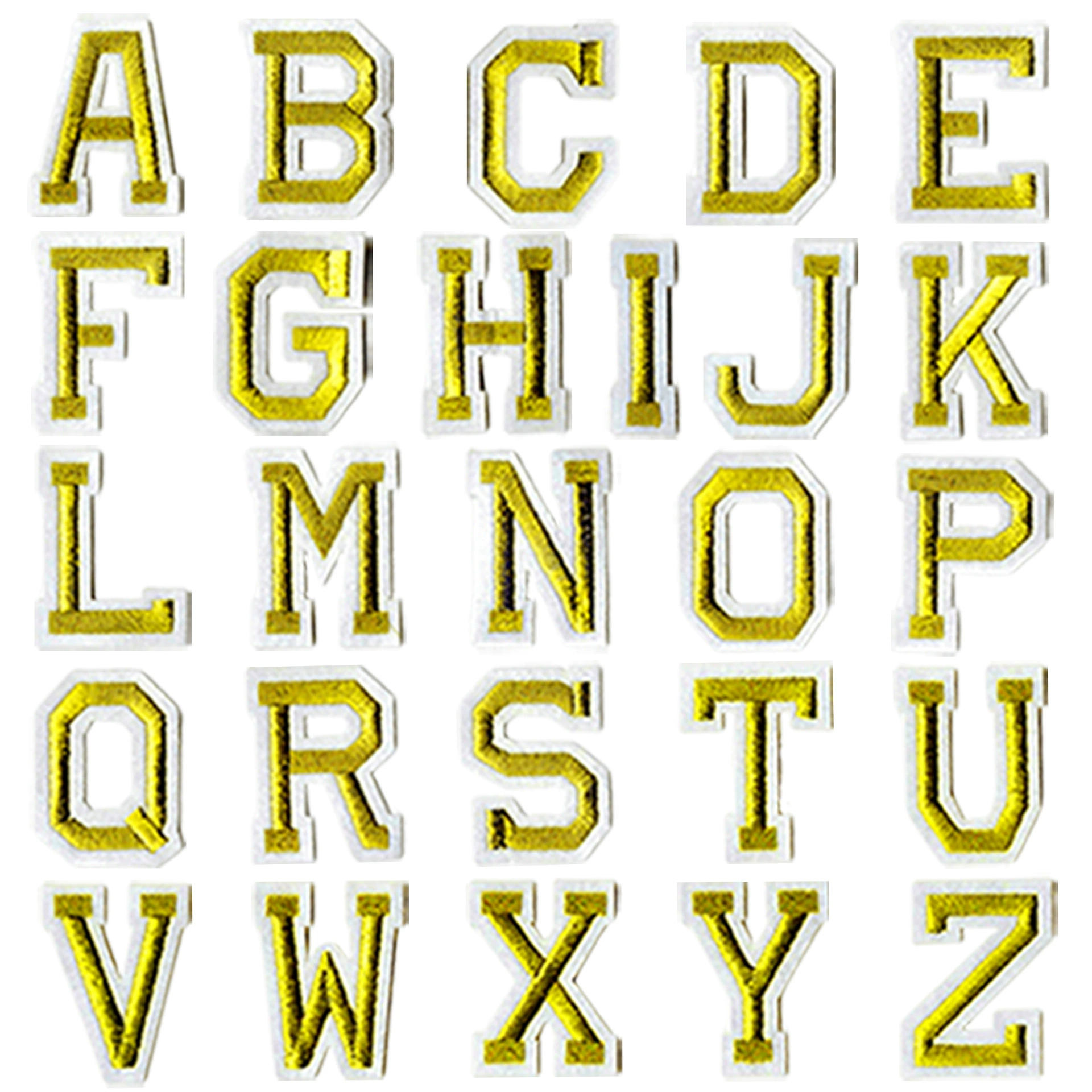 [Переведено] Alphabet Embroidery Patches (Yongxin) 26-Letter Set, Iron-on Fabric Letters, Multi-Color Options