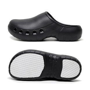 Operating Room Slippers Men's Breathable Non-slip Baotou Nurse Hole Slippers Experimental Women's Medical Work Surgical Shoes with Soft Sole