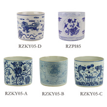 景德镇防古清康熙青花缠枝莲狮子纹笔筒文房瓷器家居摆件批发老货