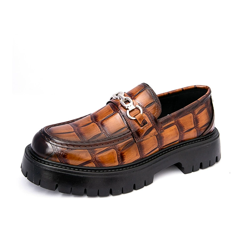 Platform leather loafers, British style chunky sole, sizes 38–46