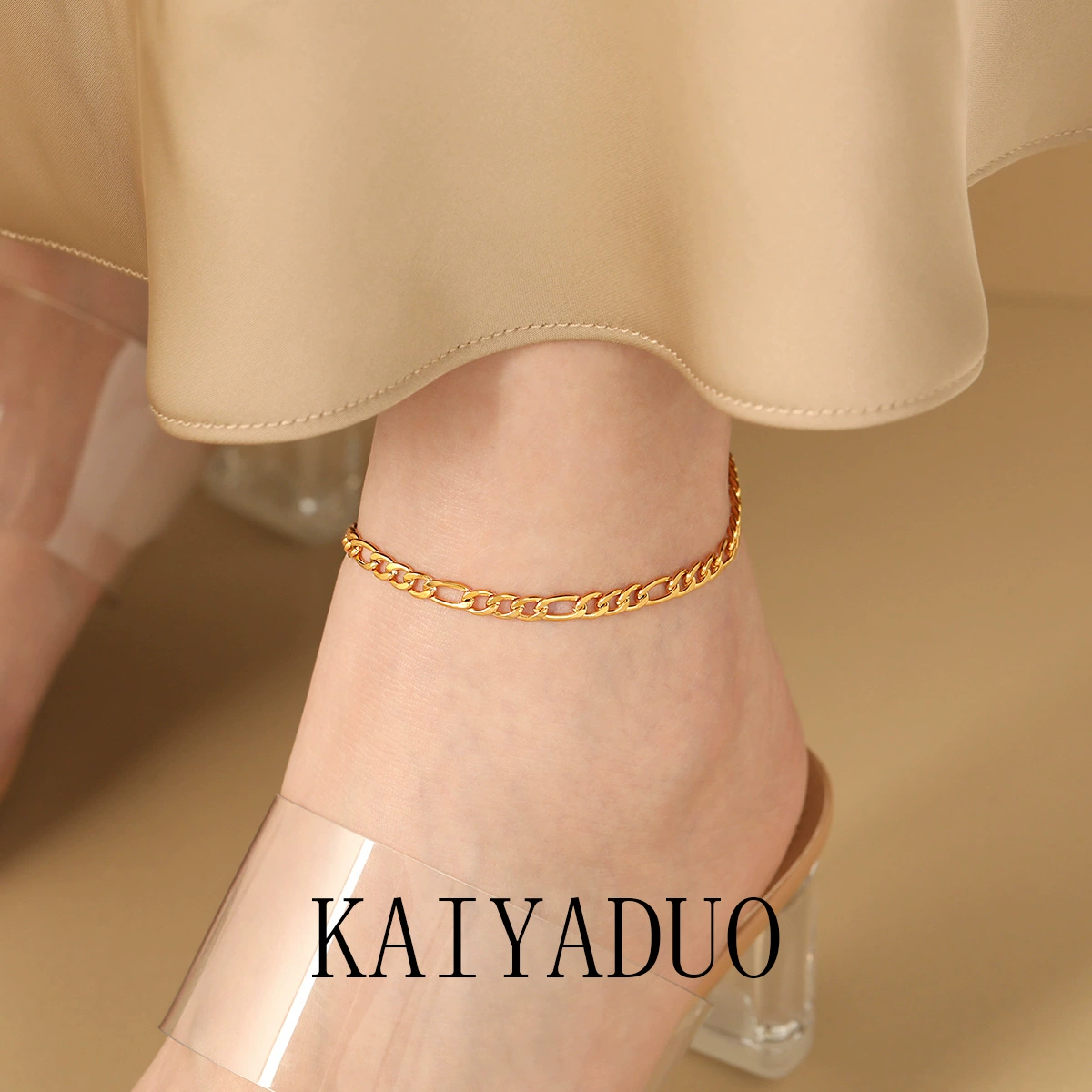 Европейские и американские трансграничные новые нишевые персонализированные модные минималистские ножные цепи NK женские позолоченные титановые стальные премиальные украшения для ног