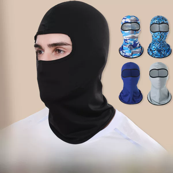 Summer Ice Silk Hood Outdoor Cycling Hood Mask Men's Sports Sun Protection Hood Breathable Sweat-Absorbent Mask Face Protection