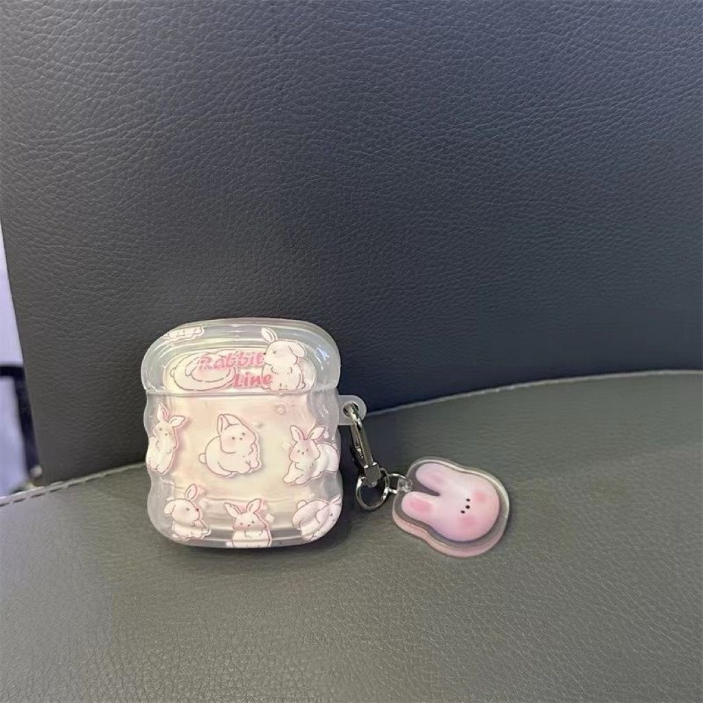 Línea conejo para airpodspro2 generación 3 generación estuche de protección bluetooth airpods4 generación estuche de protección de auriculares