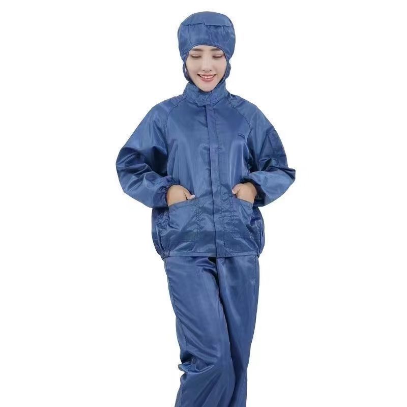 静电服 连体连帽 分体连帽 兰连体兰分体连帽藏青色分体工作服
