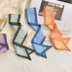 长条丝巾高级感新款拼色装饰小领巾头巾发带绑发绑包飘带百搭腰带