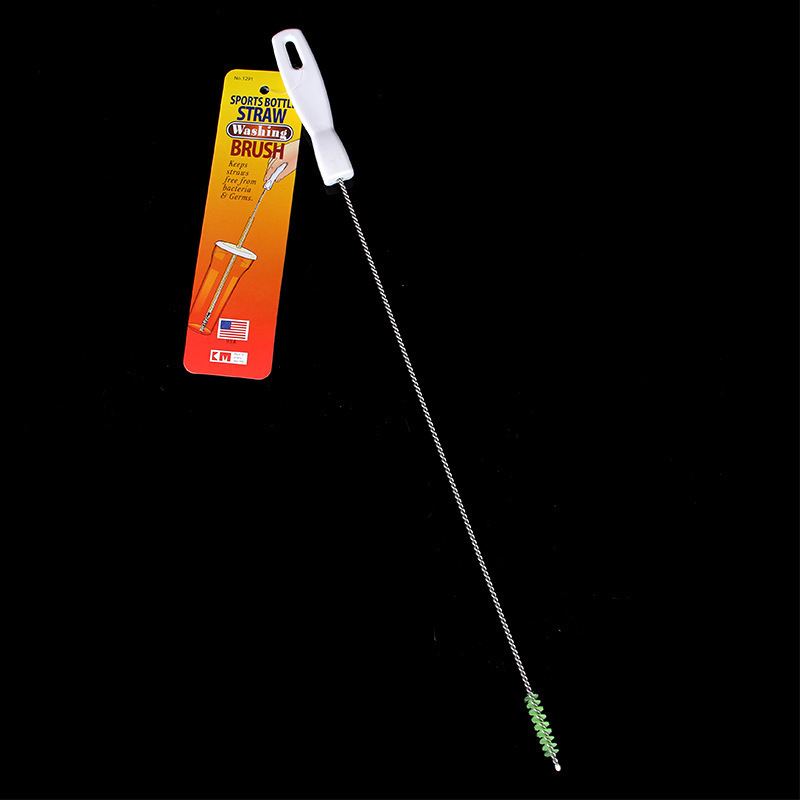 Japan Km.1291 Straw Cleaning Brush Bendable Ultra-Fine Tube Long Brush Spiral Hair Pipe Dredging Brush