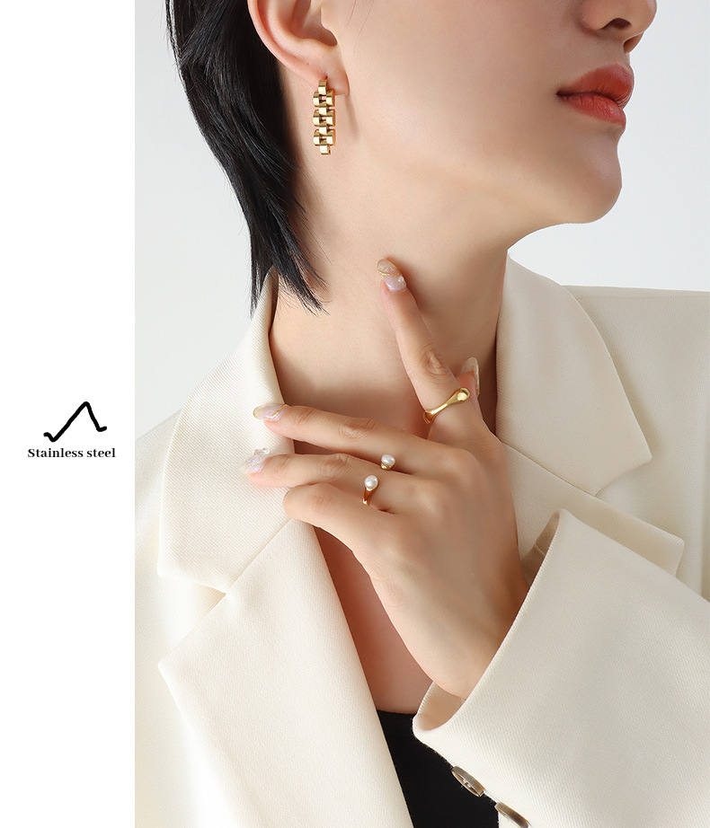 Fashion Geometric Titanium Steel Earrings Plating Stainless Steel Earrings_colorza_2