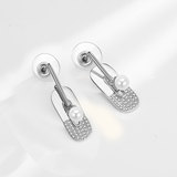 Небольшой дизайнерский модный аксессуар, геометричные серьги с цирконом, европейский стиль, изысканный стиль, простой и элегантный дизайн, микроинкрустация