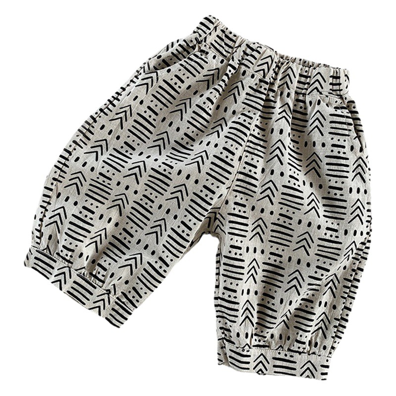 Pantalones Cropped Aharonados para Niños de Algodón con Tratamiento Suavizante para Verano