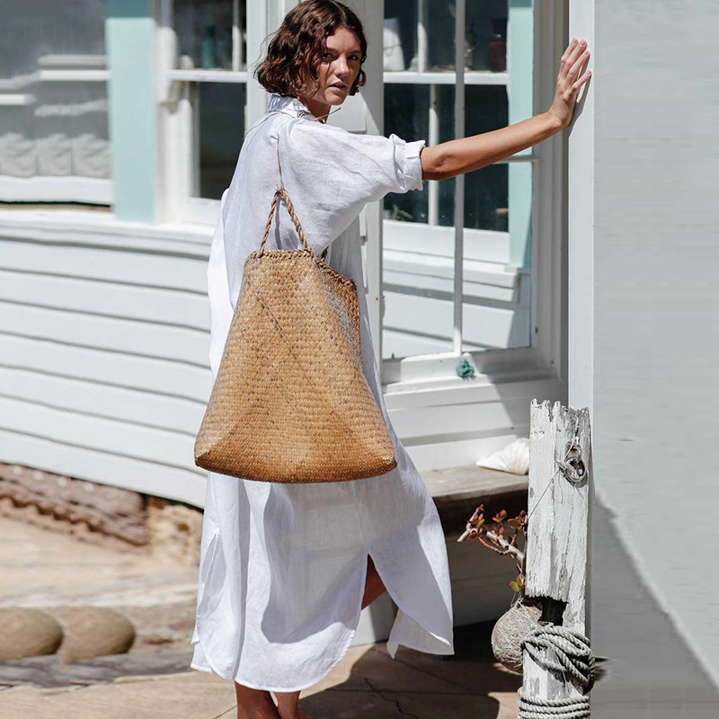 Camisa larga de rayón estilo cardigan, blusa ligera para playa, bikini cover-up y protección solar, moda europea y americana