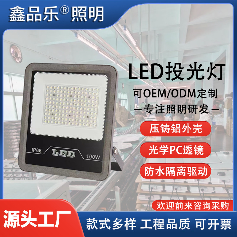 LED投光灯户外可换玻璃透镜投光灯家用超亮防水LED泛光灯跨境批发