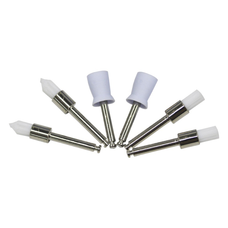 Limpieza dental pulido taza oral consumibles plástico punta pulido cepillo material de pulido cabeza plana cepillo de pulido