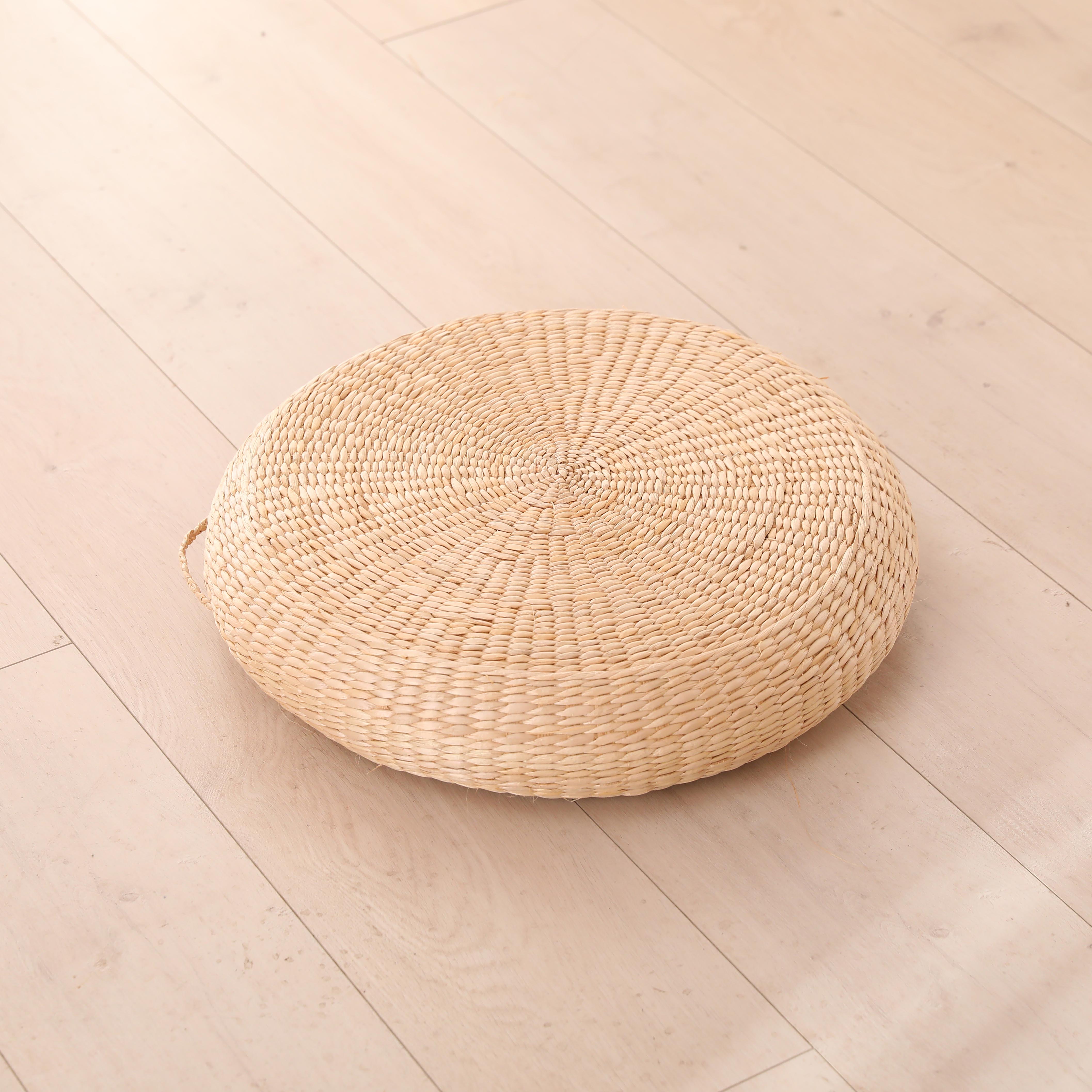 Cojín de futón de tejido de paja, almohadilla de meditación de tatami japonés, almohadilla de culto al budista, almohadilla de rodillas, almohadilla de piso doméstica
