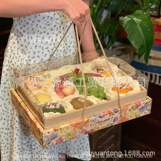 Caja de frutas de cubierta transparente mezclada 8 - 10 jin caja de regalo de frutas frescas, caja vacía de flores creativas del medio otoño