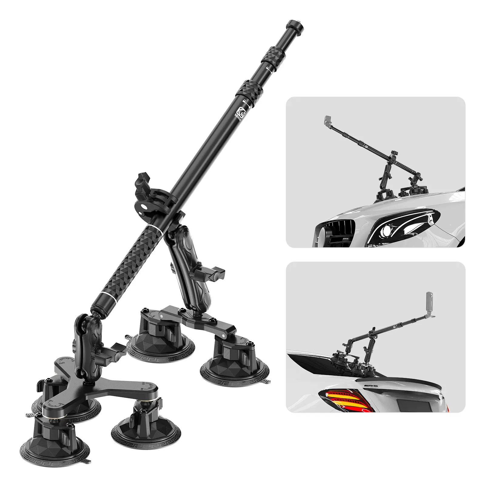 汽车全景相机吸盘支架隐形拍摄套装跟拍第三人称视角运动相机配件