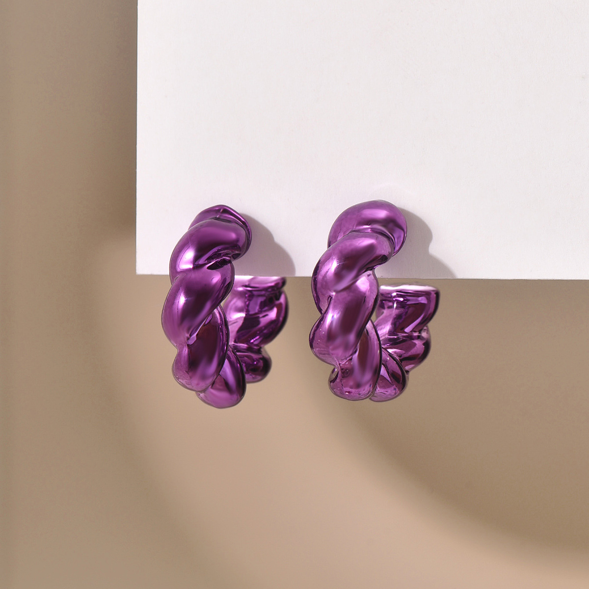 1 Pair Marine Style Twist Arylic Ear Studs display picture 5