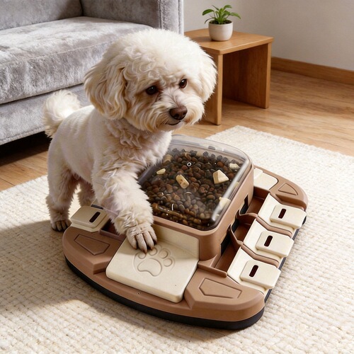Press the sliding cover to leak slow food bowl, universal slow food trainer for cats and dogs, pet educational toy manufacturer, spot wholesale