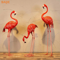 Simulated Iron Flamingo Sculpture Outdoor Garden Landscape Decorative Craft Ornament Wedding Decoration Photo Prop