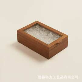 实木戒指收纳盒耳环饰品盒小型高档精致手表盒翻盖首饰木盒
