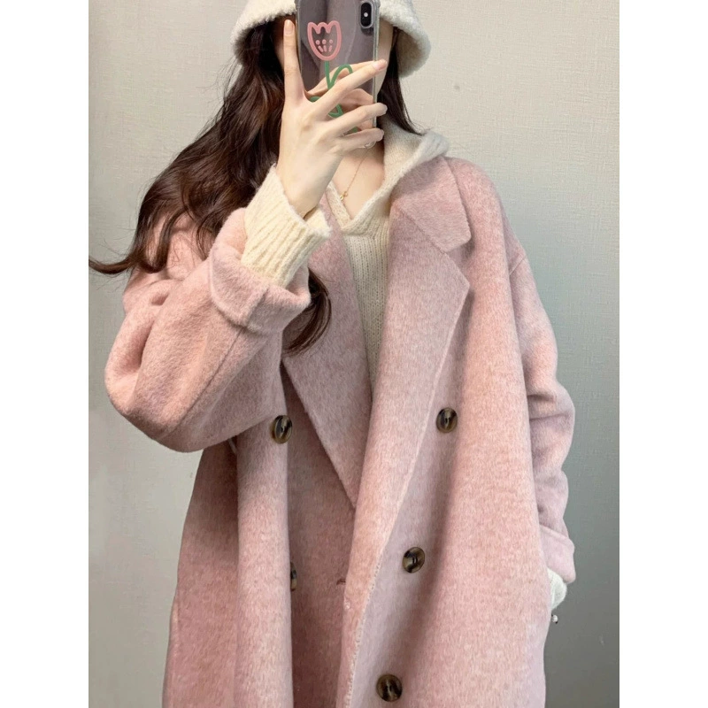 Деми-сезона Woolen Coat с утеплением из пуха для подростков, стиль высокого качества, несколько цветов и размеров