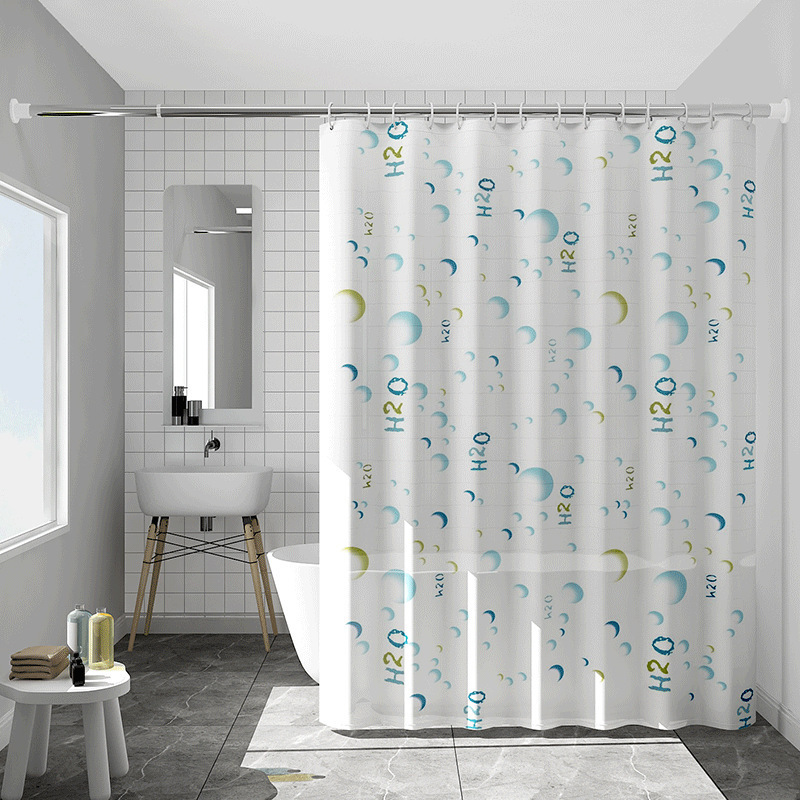 Baño de baño peva cortina de baño impermeable a prueba de agua sin perforación cortina de separación seca y húmeda comercio exterior explosión image 10