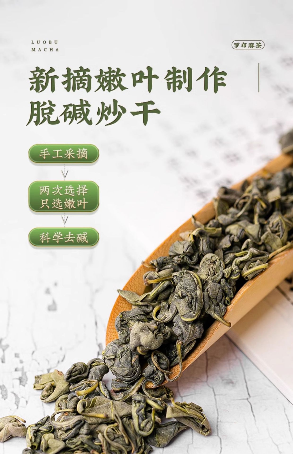 Luo Bu Ma Tea Apocynum Leaf Herbal Tea 150g Canister Daily Wellness Brew in use