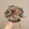 1# blue & coffee ab color block bow hair tie, approximately 16cm