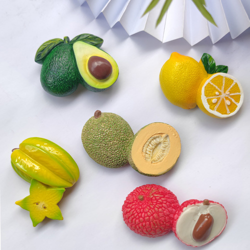 Factory direct supply of new simulated resin three-dimensional fruit refrigerator magnets for creative DIY internet celebrities