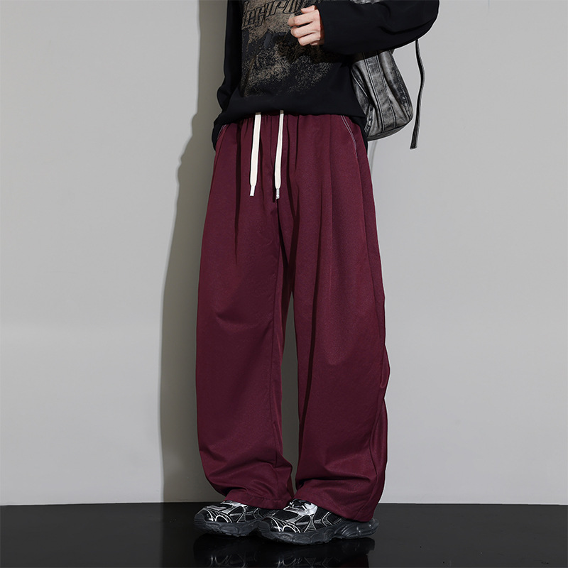 Men's Spring and Autumn Trendy Casual Loose Slimming Scimitar Pants Plus Size Oversized Sports Straight Pants