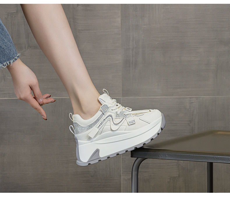 Giày sneaker nữ đế dày phong cách retro cổ điển — 5028 da tím, 5028 da vàng, 5028 da xám, 5028 da đỏ chi tiết 32