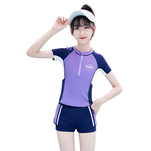 Children's swimsuit girls  new split swimsuit middle and older girls swimsuit hot spring swimming training equipment