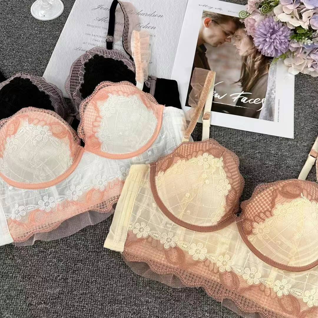 Nuevo sujetador de alta calidad de moda de encaje jacquard transpirable ajustable confortable tipo de botón múltiple tipo de ropa interior de mujer image 3