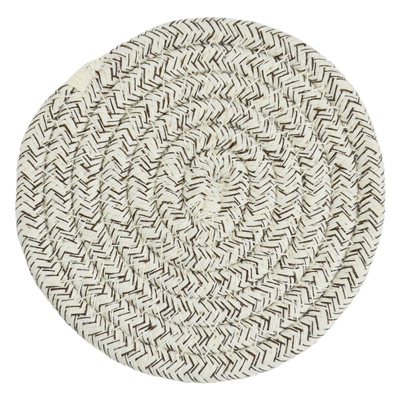 Coaster Scandinavian Ins Cotton Rope Placemat Casserole Mat Anti-Scalding Pot Mat Dining Table Round Thickeneded Mat Woven Insulation Mat
